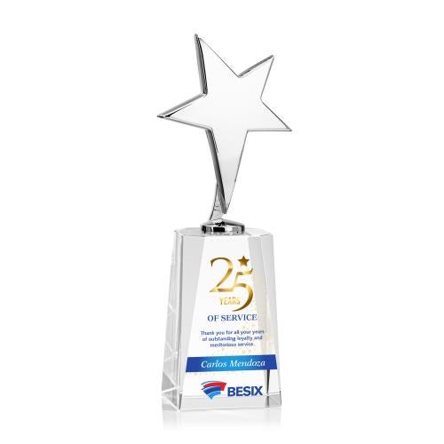 Recognition Awards - Crystal Awards - Tuscany Chrome VividPrint&trade; Award on Cairns Base - Clear