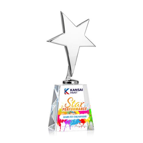 Recognition Awards - Metal Awards - Tuscany Chrome Star VividPrint&trade; Award Celestina Base-Clear
