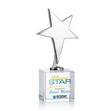 Tuscany Chrome Star VividPrint Award on Granby Base - Clear - Metal Awards