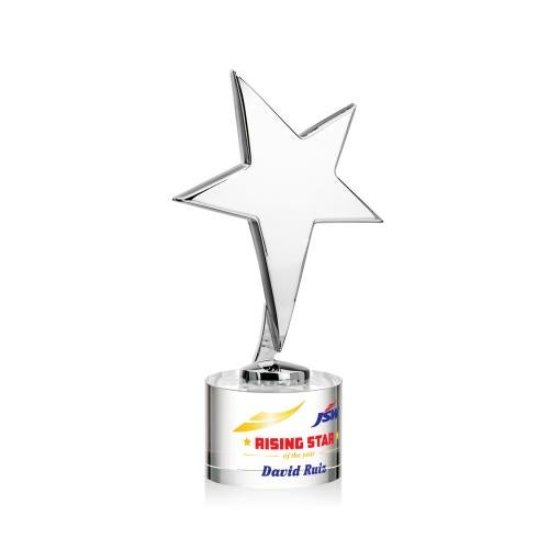Recognition Awards - Metal Awards - Tuscany Chrome Star VividPrint&trade; Award on Marvel Base - Clear
