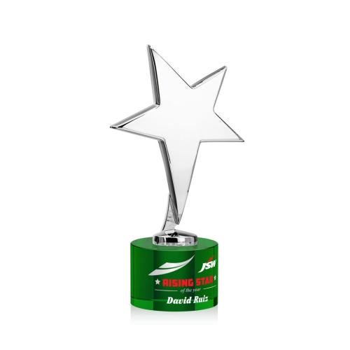 Recognition Awards - Full Color Awards - Tuscany Chrome Star VividPrint™ Award on Marvel Base - Green