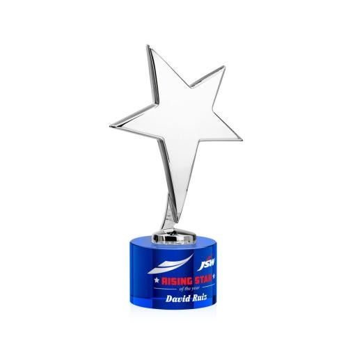 Recognition Awards - Full Color Awards - Tuscany Chrome Star VividPrint™ Award on Marvel Base - Blue