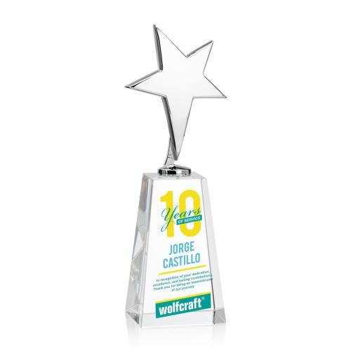 Recognition Awards - Full Color Awards - Tuscany Chrome Star VividPrint™ Award on Novita Base - Clear