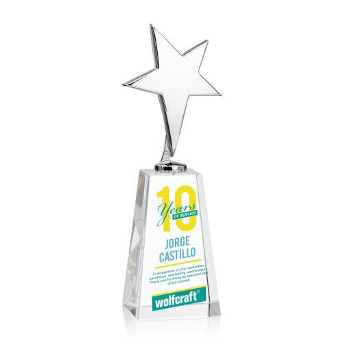 Recognition Awards - Metal Awards - Tuscany Chrome Star VividPrint&trade; Award on Novita Base - Clear