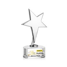 Tuscany Chrome Star VividPrint Award on Paragon Base-Clear - Metal Awards