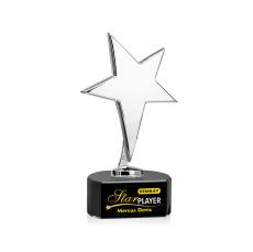 Tuscany Chrome Star VividPrint Award on Paragon Base-Black - Metal Awards