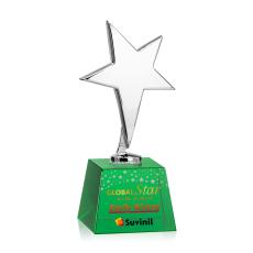 Tuscany Chrome Star VividPrint Award on Robson Base - Green - New Items