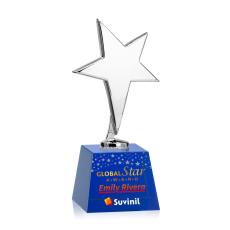 Tuscany Chrome Star VividPrint Award on Robson Base -  Blue - Full Color Awards
