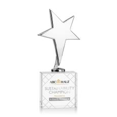 Tuscany Chrome Star VividPrint Award on Woodlawn Base-Clear - Full Color Awards
