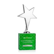 Tuscany Chrome Star VividPrint Award on Woodlawn Base-Green - New Items