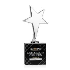 Tuscany Chrome Star VividPrint Award on Woodlawn Base-Black - New Items