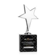 Tuscany Chrome Star VividPrint Award on Woodlawn Base-Black - Full Color Awards