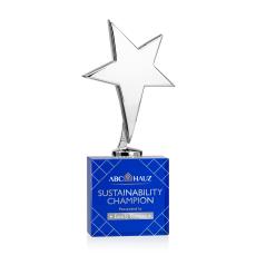 Tuscany Chrome Star VividPrint Award on Woodlawn Base-Blue - New Items