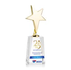 Tuscany Gold Star VividPrint Award on Cairns Base -  Clear - New Items
