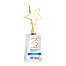 Tuscany Gold Star VividPrint Award on Cairns Base -  Clear - Full Color Awards