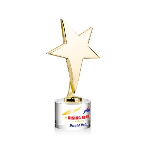 Recognition Awards - Full Color Awards - Tuscany Gold Star VividPrint™ Award on Marvel Base - Clear
