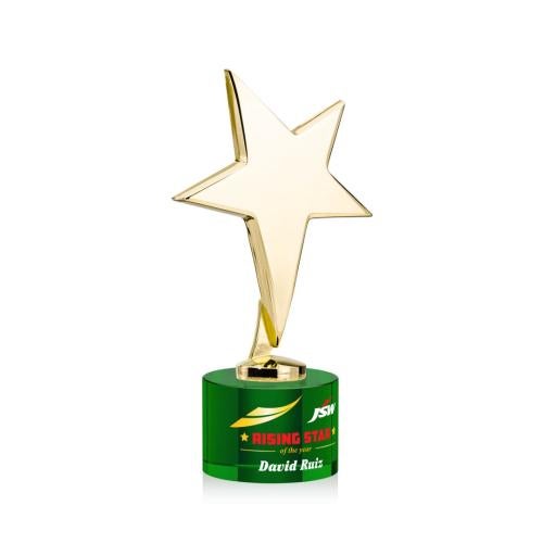Recognition Awards - Full Color Awards - Tuscany Gold Star VividPrint™ Award on Marvel Base - Green