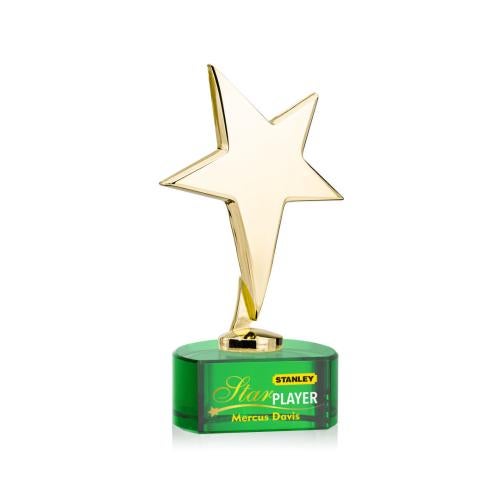 Recognition Awards - Full Color Awards - Tuscany Gold Star VividPrint™ Award on Paragon Base - Green