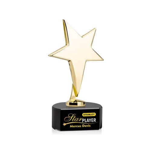 Recognition Awards - Full Color Awards - Tuscany Gold Star VividPrint™ Award on Paragon Base - Black