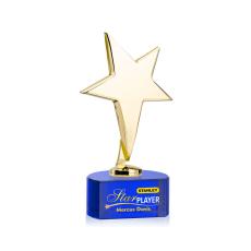 Tuscany Gold Star VividPrint Award on Paragon Base - Blue - Full Color Awards