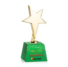 Tuscany Gold Star VividPrint Award on Robson Base - Green - New Items