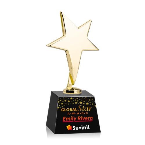 Recognition Awards - Full Color Awards - Tuscany Gold Star VividPrint™ Award on Robson Base - Black