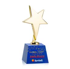 Tuscany Gold Star VividPrint Award on Robson Base - Blue - New Items