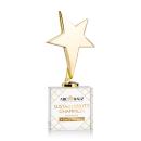 Tuscany Gold Star VividPrint&trade; Award on Woodlawn Base - Clear