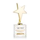 Tuscany Gold Star VividPrint&trade; Award on Woodlawn Base - Clear