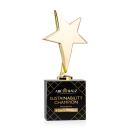 Tuscany Gold Star VividPrint&trade; Award on Woodlawn Base - Black