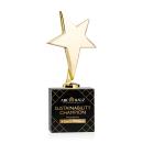 Tuscany Gold Star VividPrint&trade; Award on Woodlawn Base - Black