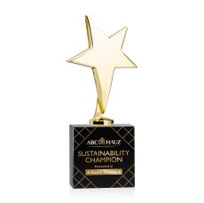 Tuscany Gold Star VividPrint Award on Woodlawn Base - Black - New Items