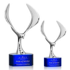 Maverick Eagle Award on Paragon Base - Blue - Crystal Eagle Awards