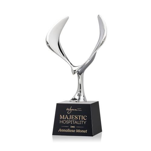 Recognition Awards - Crystal Awards - Maverick Eagle Award on Robson Base - Black