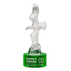 Staffordshire Eagle on Marvel Base - Green - Crystal Eagle Awards