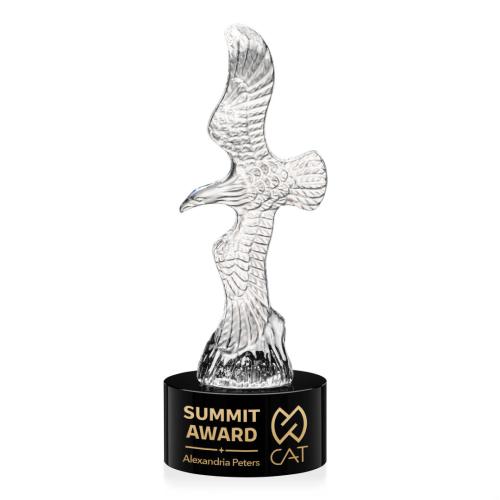 Recognition Awards - Crystal Awards - Staffordshire Eagle on Marvel Base - Black