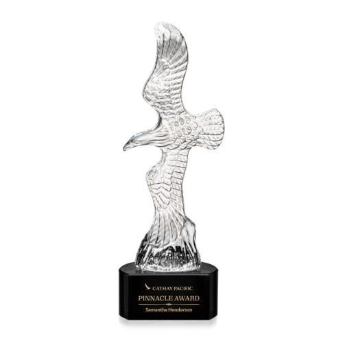 Recognition Awards - Crystal Awards - Staffordshire Eagle on Paragon Base - Black