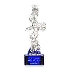 Staffordshire Eagle on Paragon Base - Blue - Crystal Eagle Awards