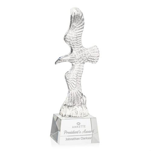 Recognition Awards - Crystal Awards - Staffordshire Eagle on Robson Base  - Clear