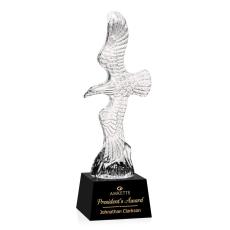 Staffordshire Eagle on Robson Base - Black - Crystal Eagle Awards