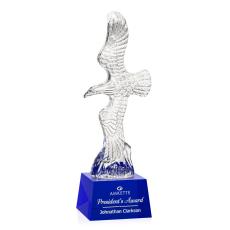 Staffordshire Eagle on Robson Base - Blue - Crystal Eagle Awards