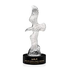 Staffordshire Eagle on Stanrich Base - Black - Crystal Eagle Awards