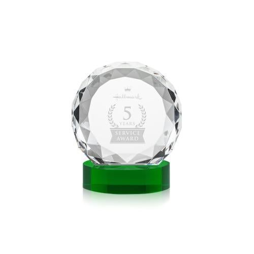 Recognition Awards - Crystal Awards - Seville Award on Alberton Base - Green