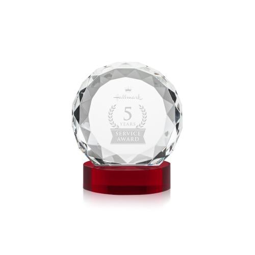 Recognition Awards - Crystal Awards - Seville Award on Alberton Base - Red