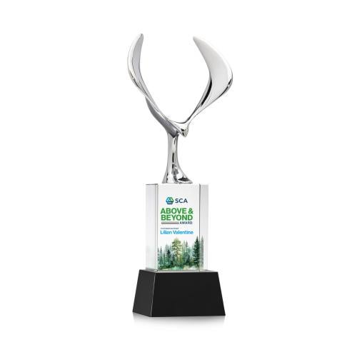 Recognition Awards - Crystal Awards - Maverick Eagle VividPrint&trade; Award on Belcroft Base - Black
