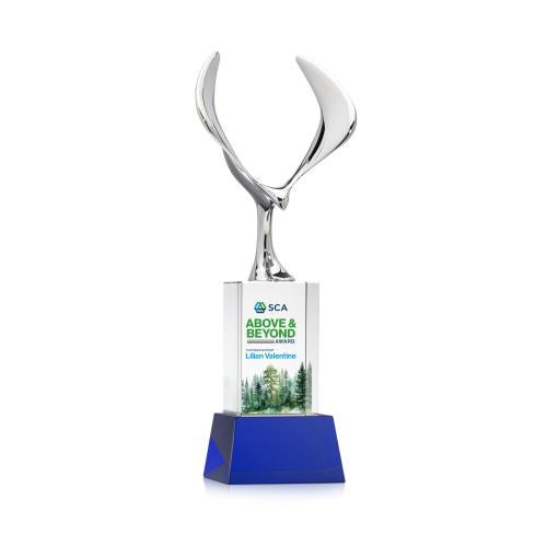 Recognition Awards - Crystal Awards - Maverick Eagle VividPrint&trade; Award on Belcroft Base - Blue