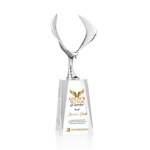 Recognition Awards - Crystal Awards - Maverick Eagle VividPrint&trade; Award on Cairns Base - Clear
