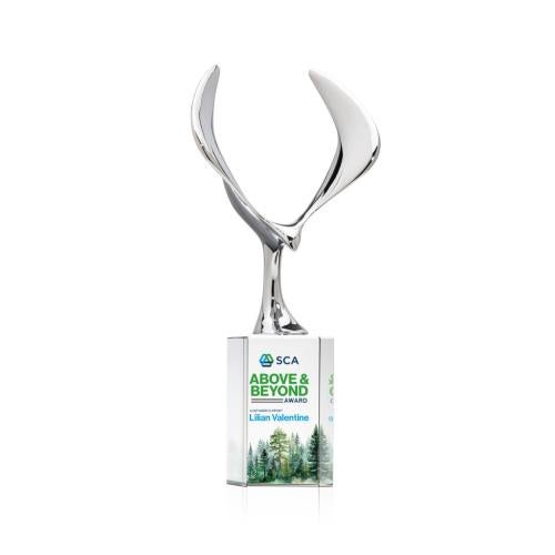 Recognition Awards - Crystal Awards - Maverick Eagle VividPrint&trade; Award on Dakota Base - Clear