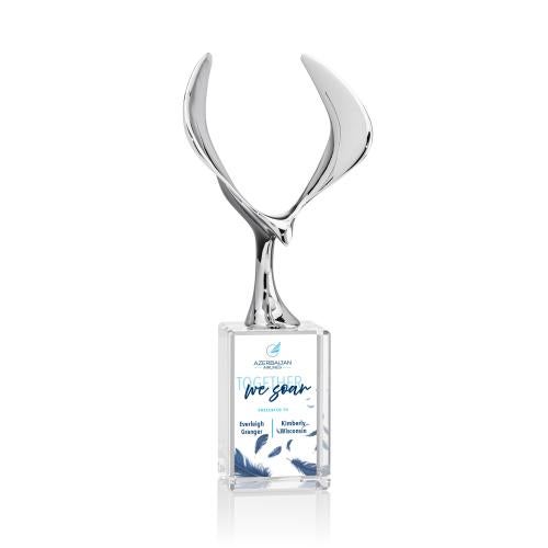 Recognition Awards - Crystal Awards - Maverick Eagle VividPrint&trade; Award on Lexington Base - Clear