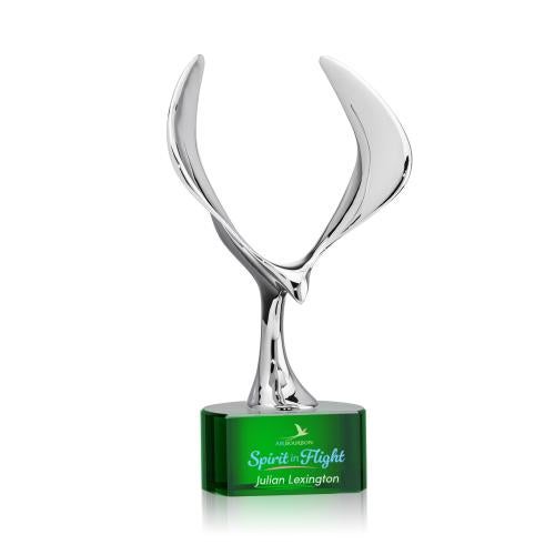 Recognition Awards - Crystal Awards - Maverick Eagle VividPrint&trade; Award on Paragon Base - Green